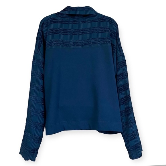 WORTH New York Blue Cowl Neck Long Sleeve Top Size Large - Picture 2 of 11
